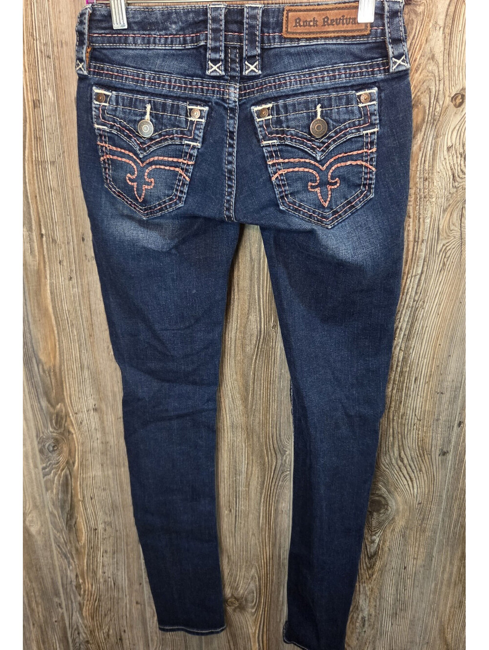 Rock Revival "Alivia" Women Skinny Denim Blue Jeans Sz 25 (27x30) Western Rodeo
